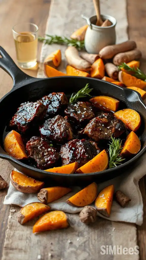 balsamic beef with sweet potatoes