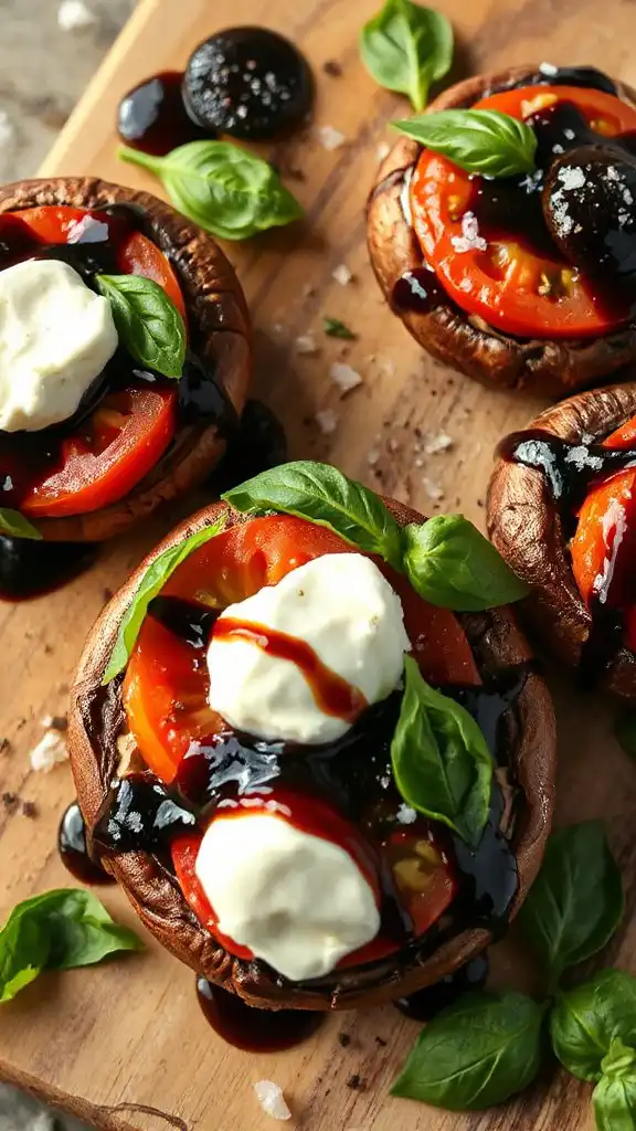 balsamic glaze drizzled mushrooms
