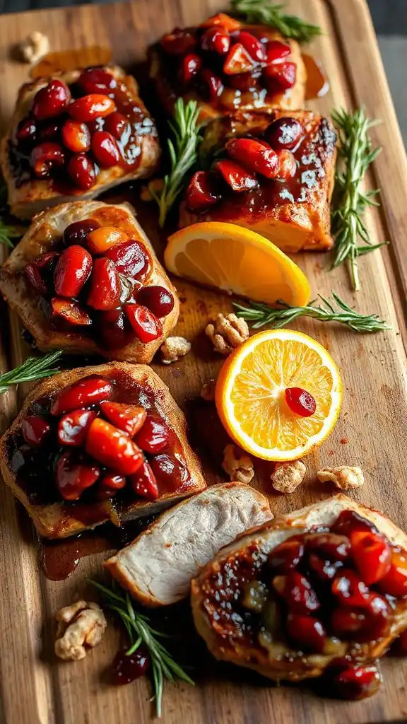 balsamic pork with cranberry relish