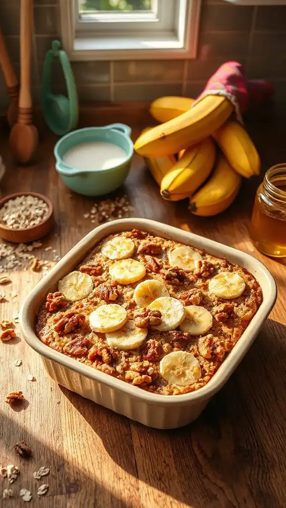 banana nut oatmeal bake