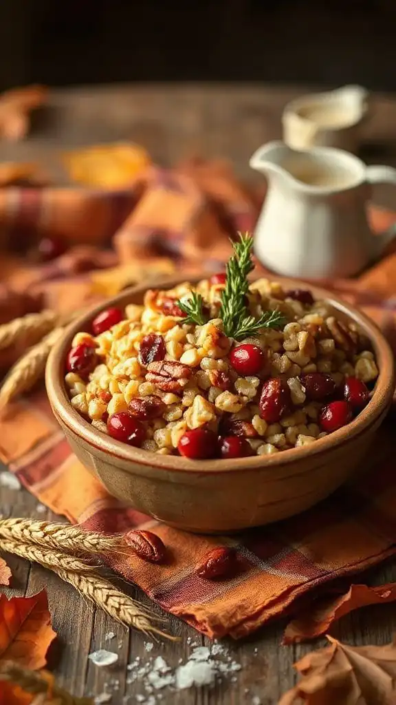 barley cranberry pecan bowl