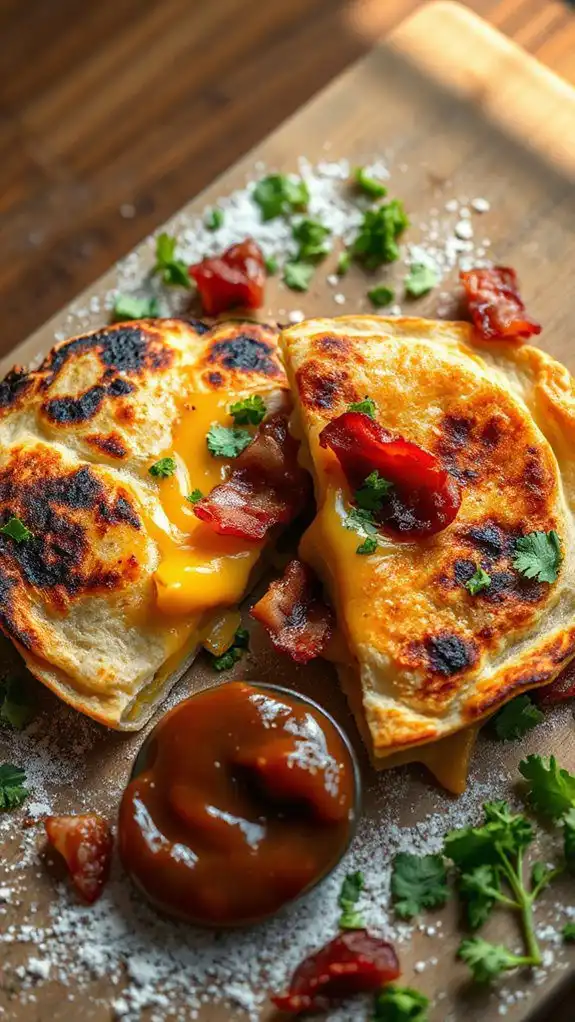 bbq apple bacon quesadilla delight