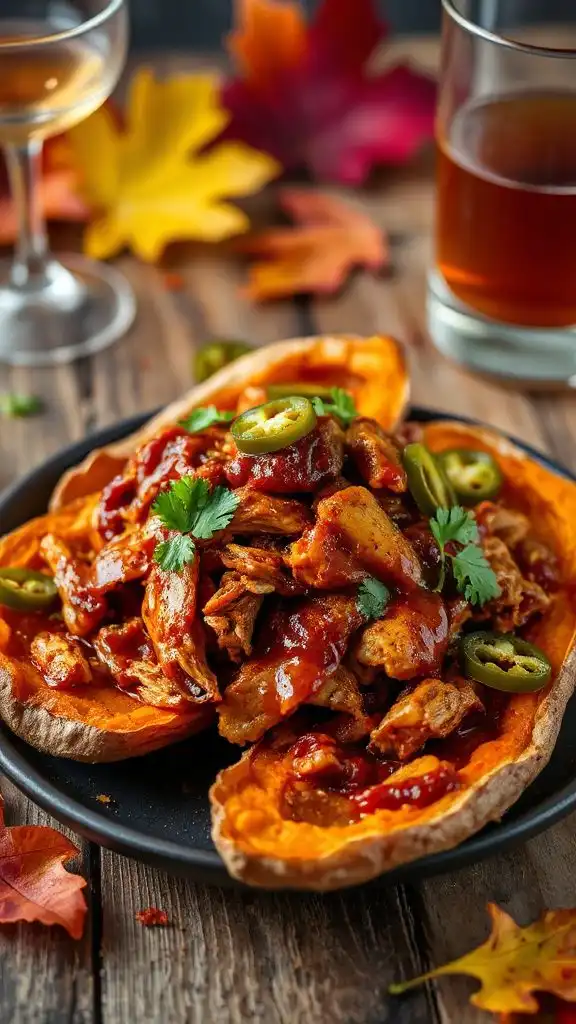 bbq chicken stuffed sweet potatoes