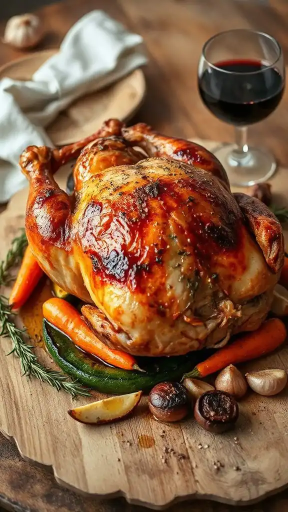 beautifully presented roast chicken