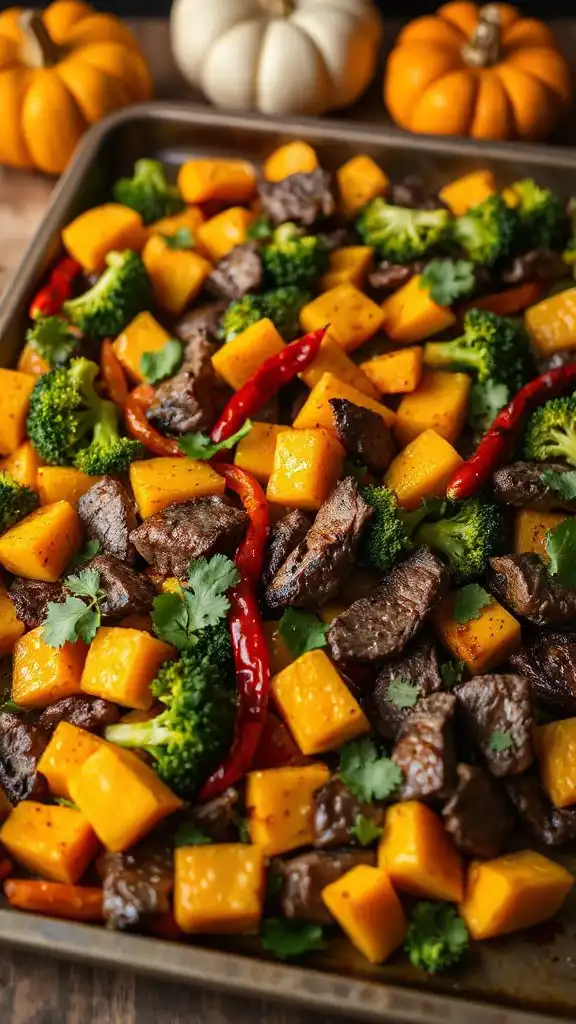 beef and butternut squash stir fry