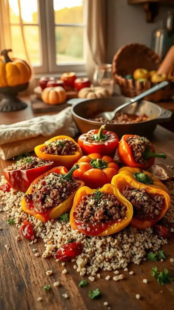 beef and rice stuffed peppers