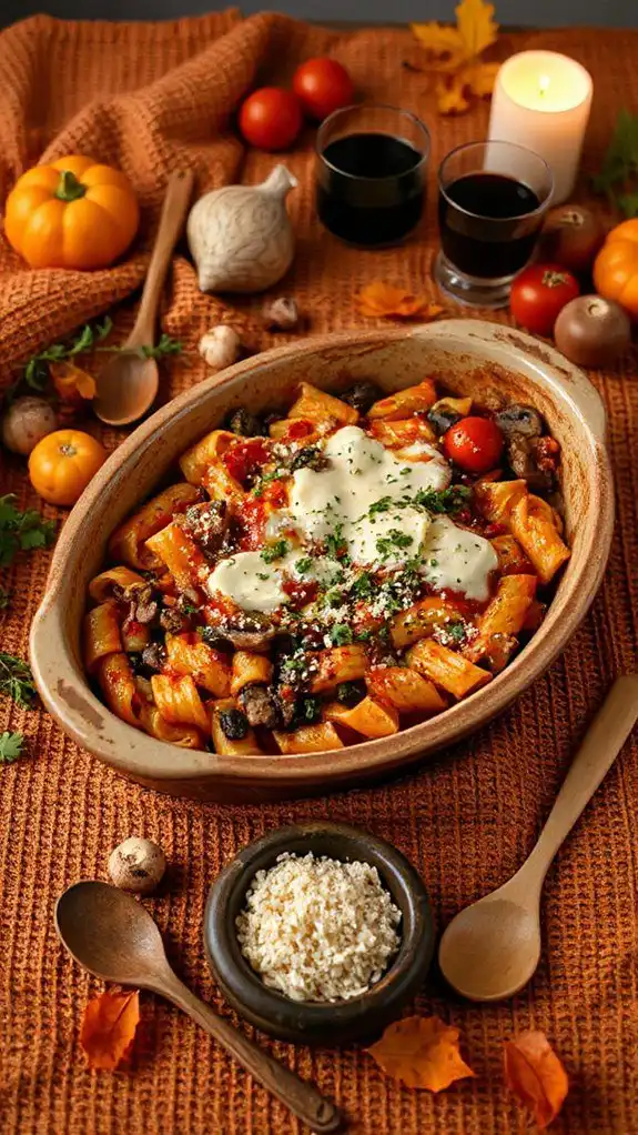 beef mushroom pasta bake recipe