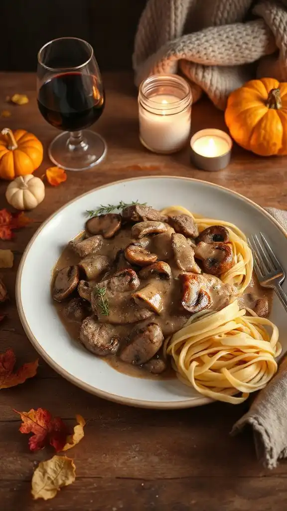 beef stroganoff with mushrooms