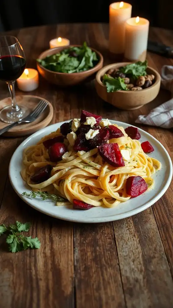 beet and goat cheese pasta