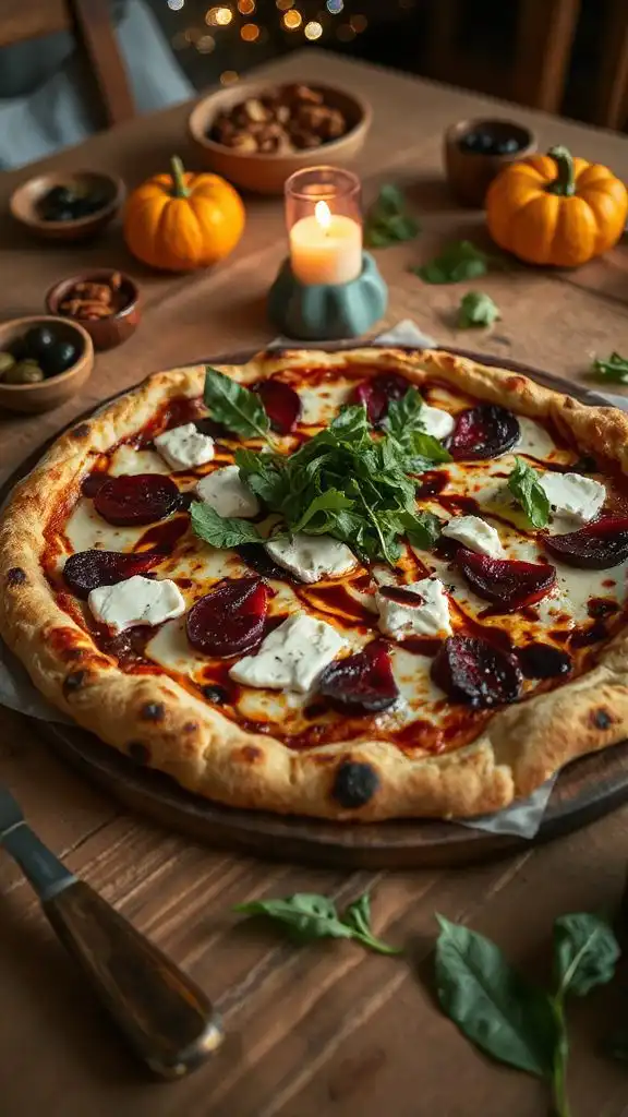 beet goat cheese arugula pizza