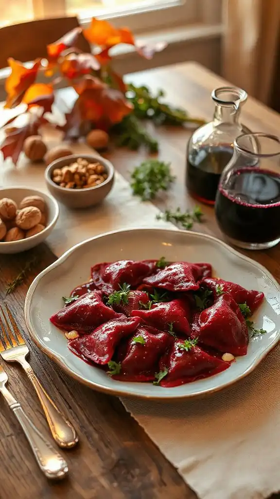beet ravioli with goat cheese