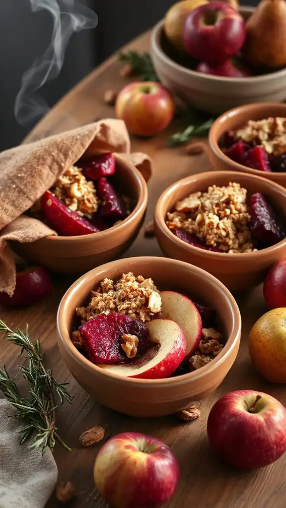 beetroot apple crumble dessert