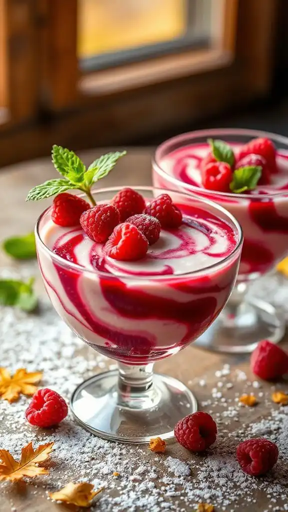 beetroot raspberry yogurt swirl
