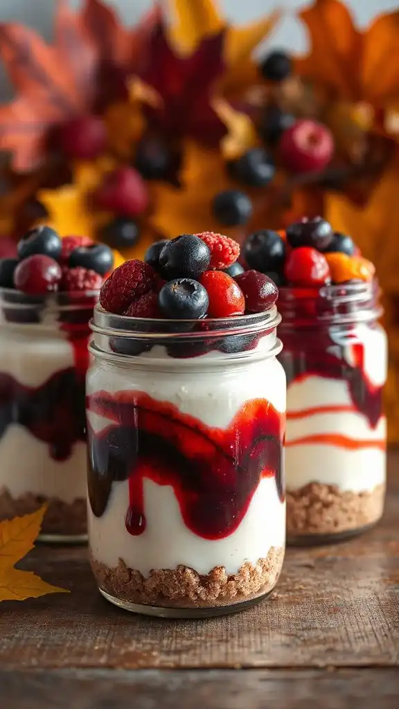 berry infused cheesecake jar desserts