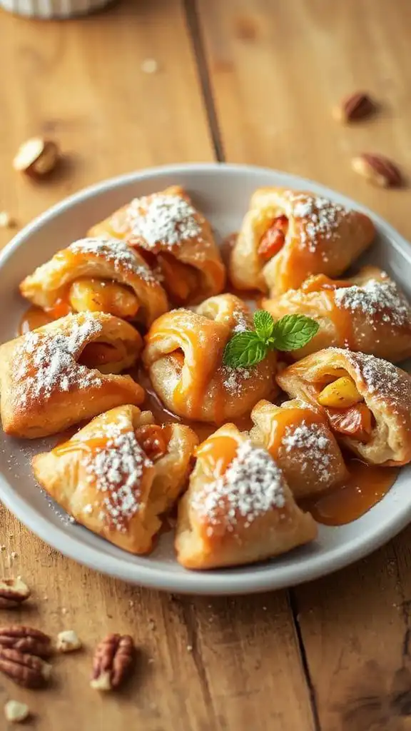 bite sized caramel apple pastries