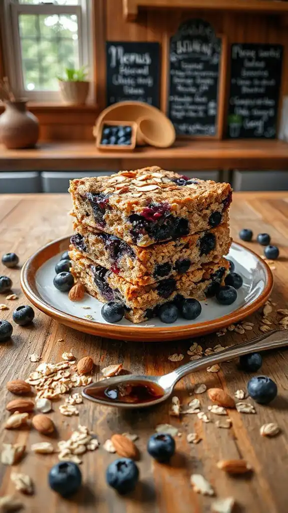 blueberry almond oatmeal bars