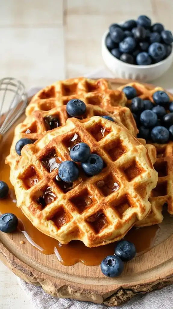 blueberry cinnamon roll waffles blueberry cinnamon roll waffles
