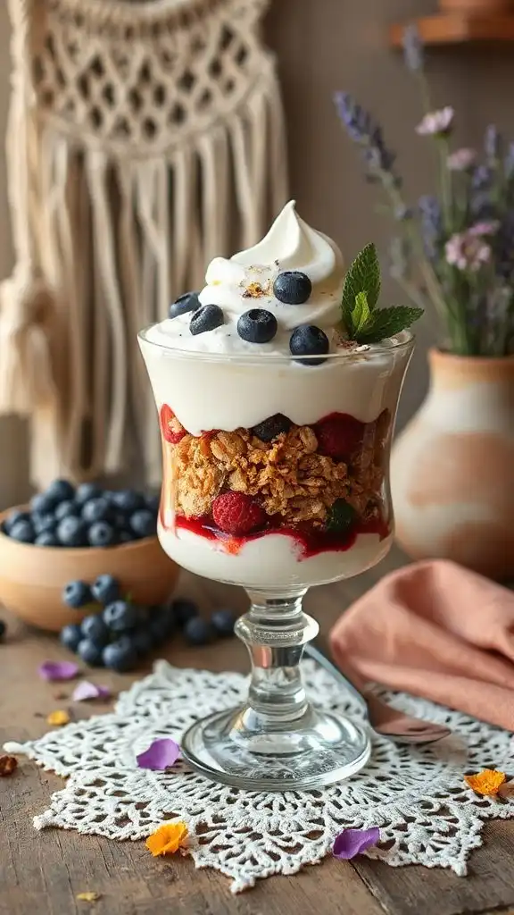bohemian layered yogurt parfaits