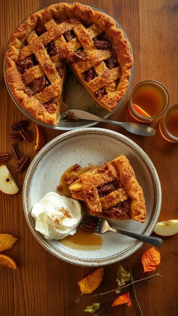 bourbon infused apple crisp pie
