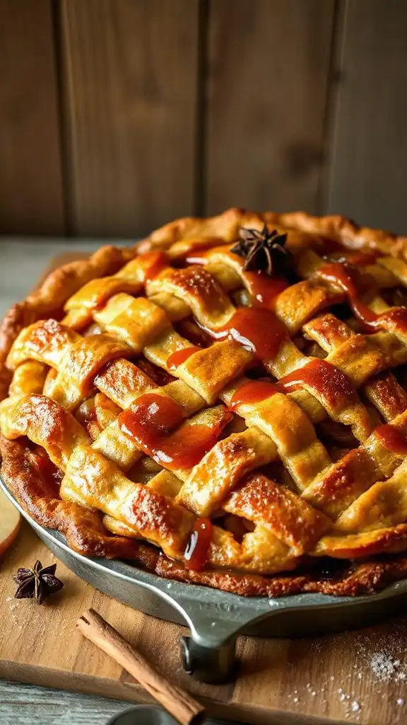 bourbon maple glazed apple pie