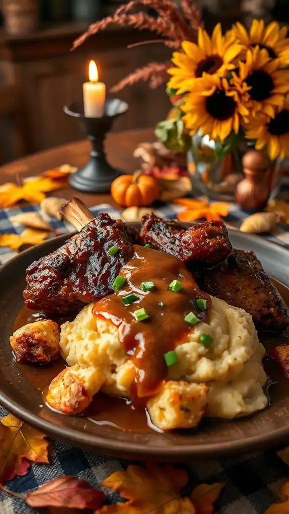 braised ribs with mashed potatoes