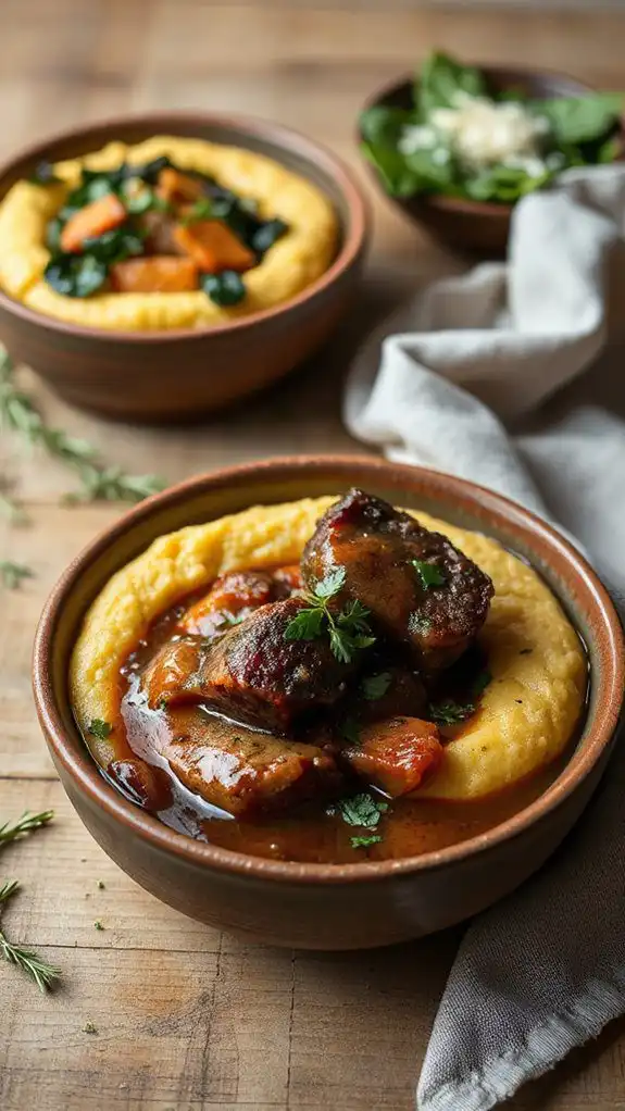 braising short ribs with polenta