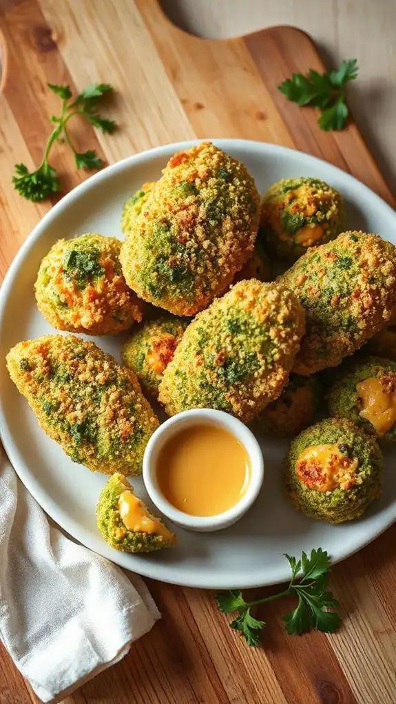 broccoli cheddar air fryer bites