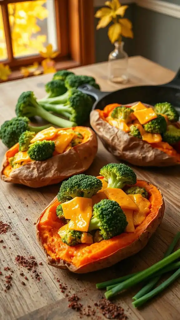 broccoli cheddar sweet potatoes