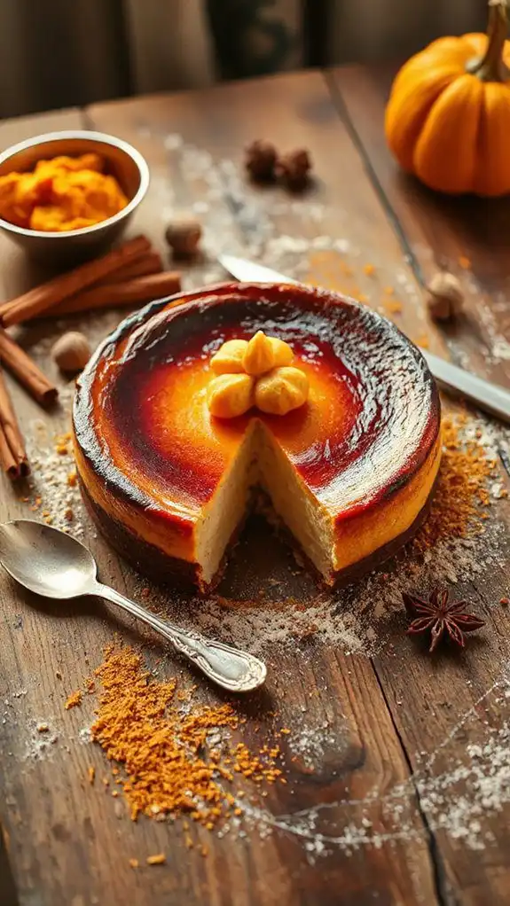 burnt basque pumpkin spice cheesecake