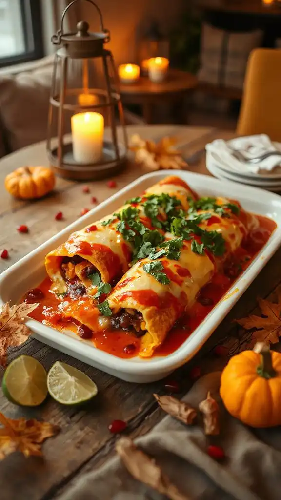 butternut squash black bean enchiladas