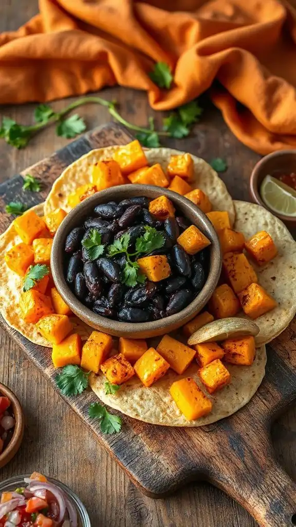 butternut squash black bean tacos