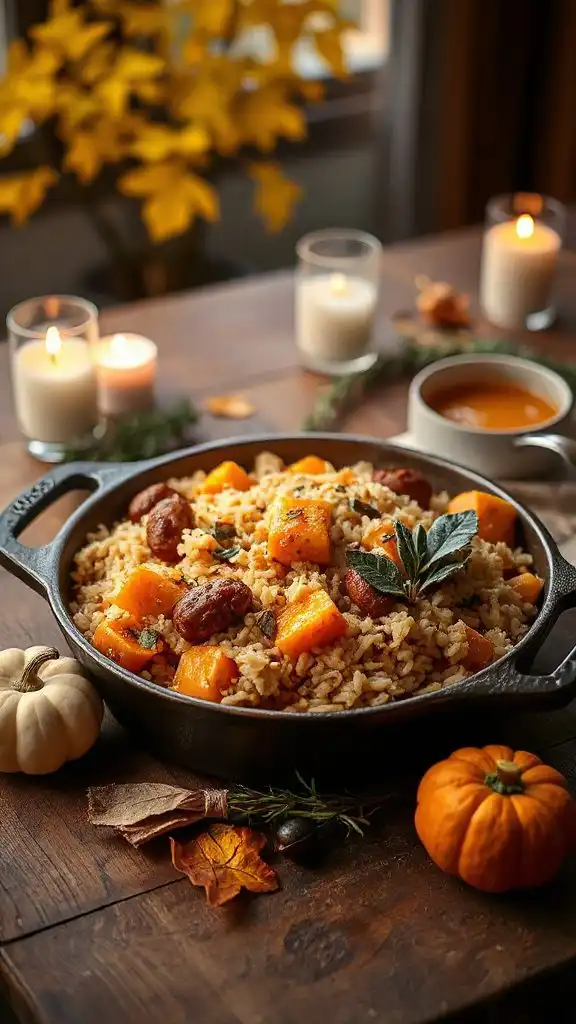 butternut squash sausage rice dish