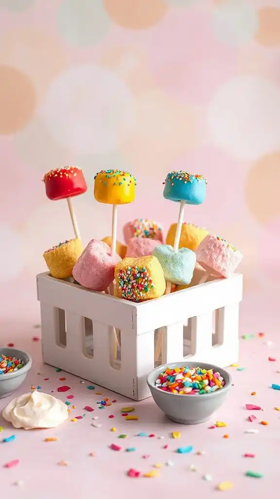 candy coated marshmallow pops