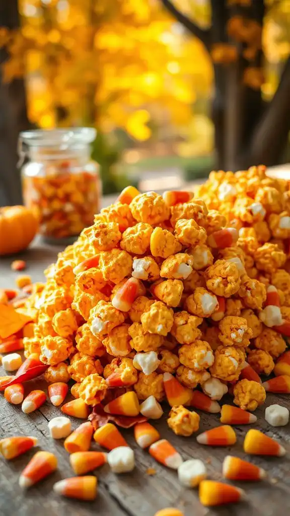 candy corn popcorn balls