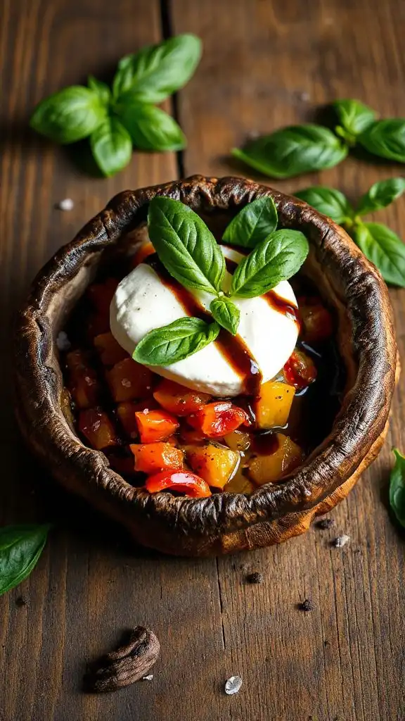 caprese stuffed mushrooms recipe