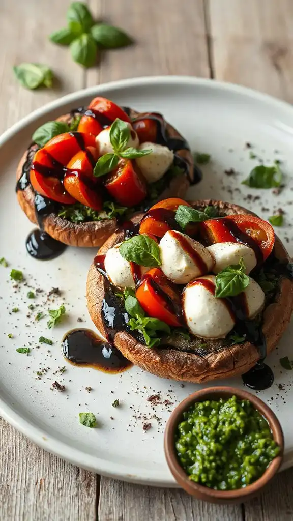 caprese stuffed portobello mushrooms