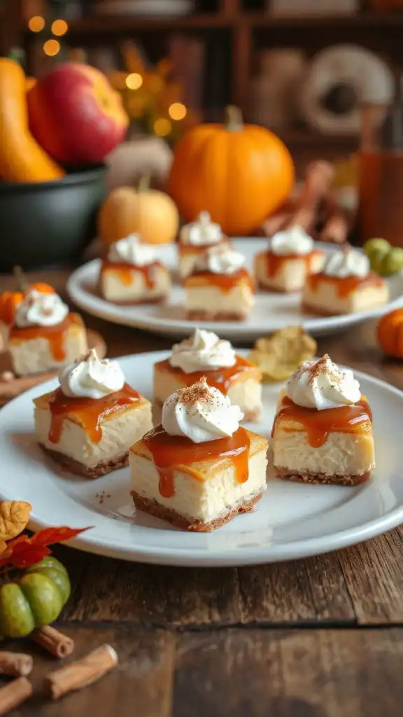 caramel apple cheesecake bites