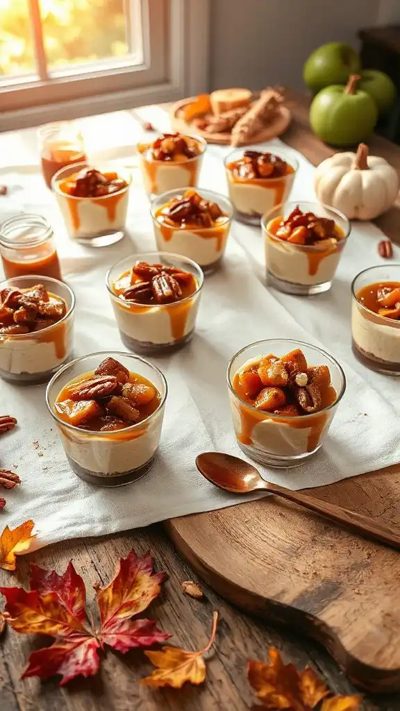 caramel apple cheesecake cups