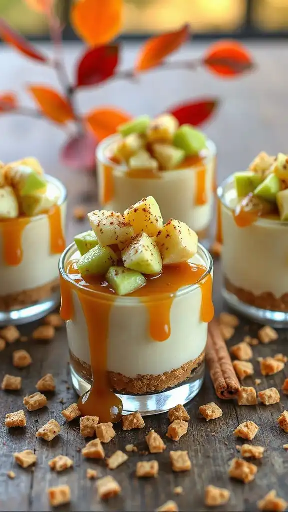 caramel apple cheesecake cups