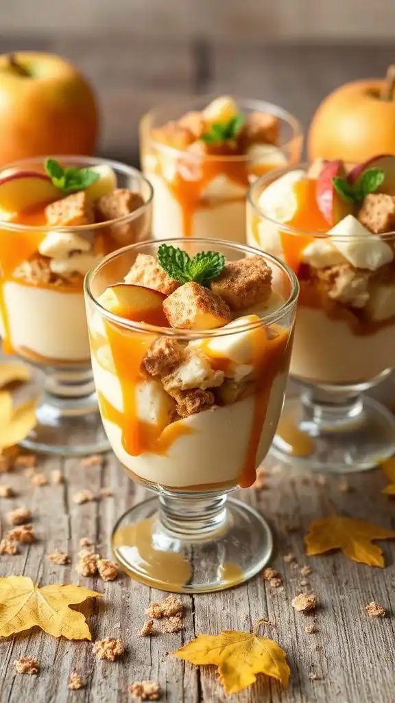 caramel apple cheesecake parfaits