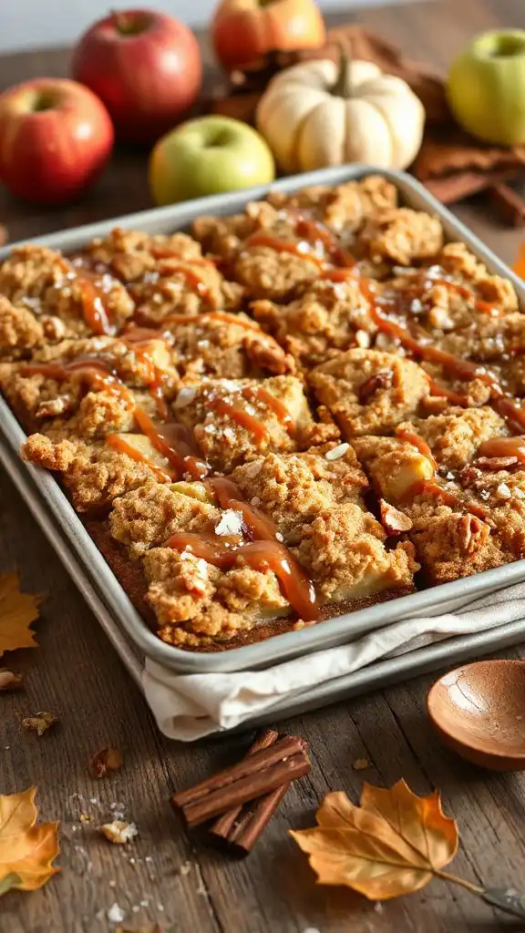 caramel apple crumble bars