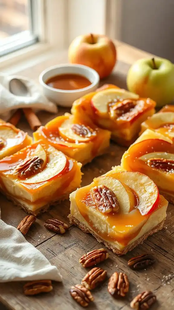 caramel apple custard squares