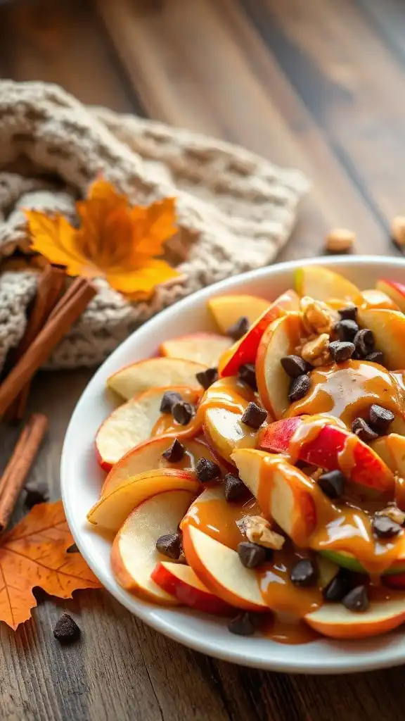 caramel apple dessert nachos