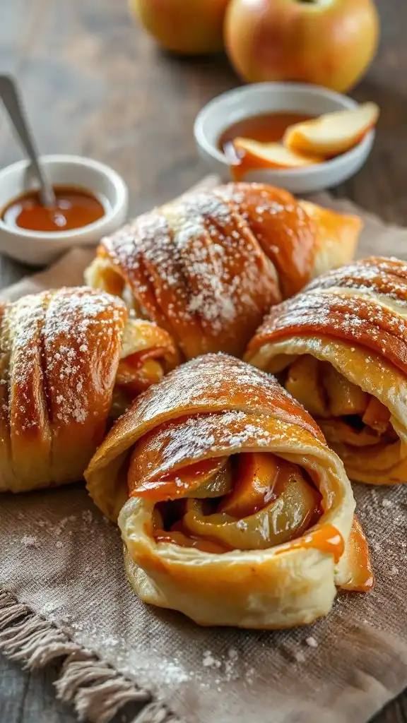 caramel apple strudel rolls