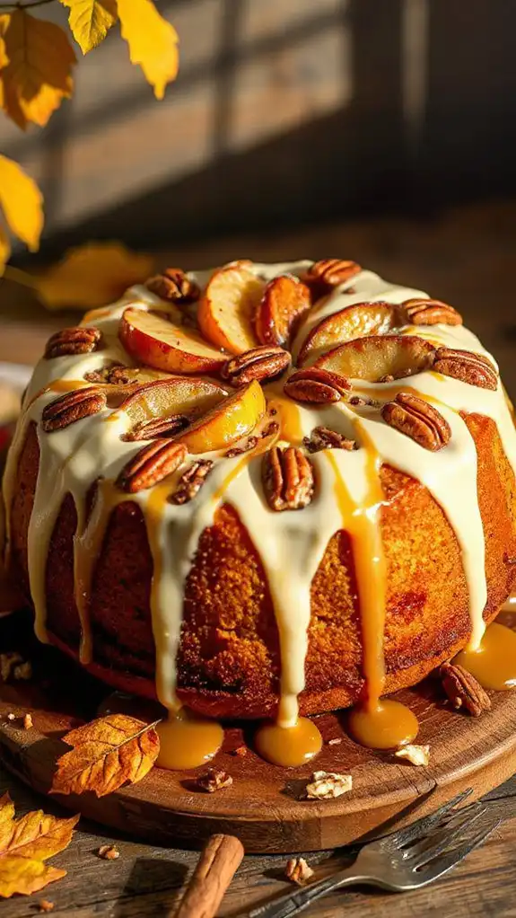 caramel apple upside down cake