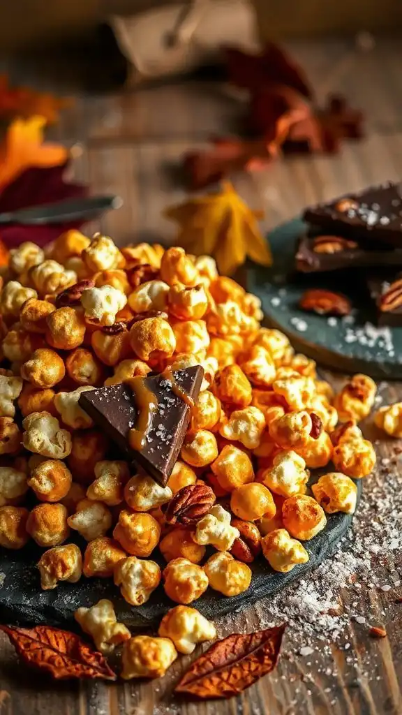 caramel corn chocolate bark
