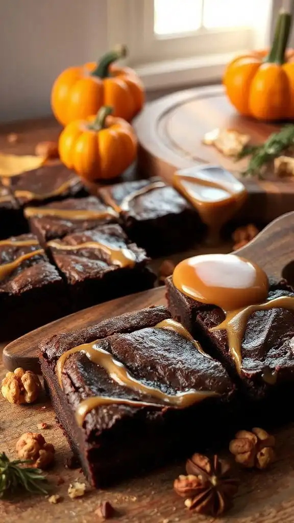 caramel infused fudgy brownies