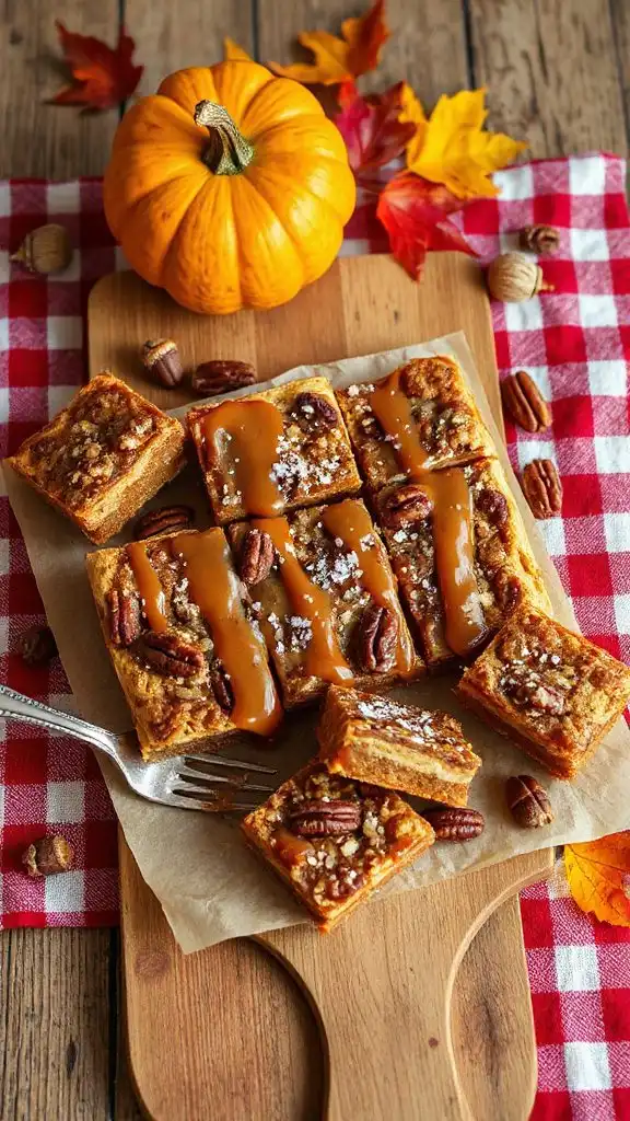 caramel pecan dessert bars