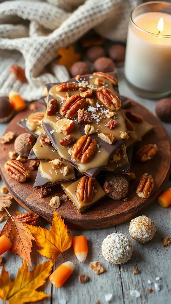 caramel pecan pie bark