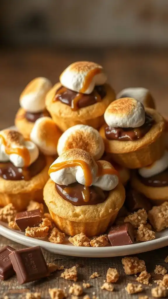 caramel s mores cookie cups
